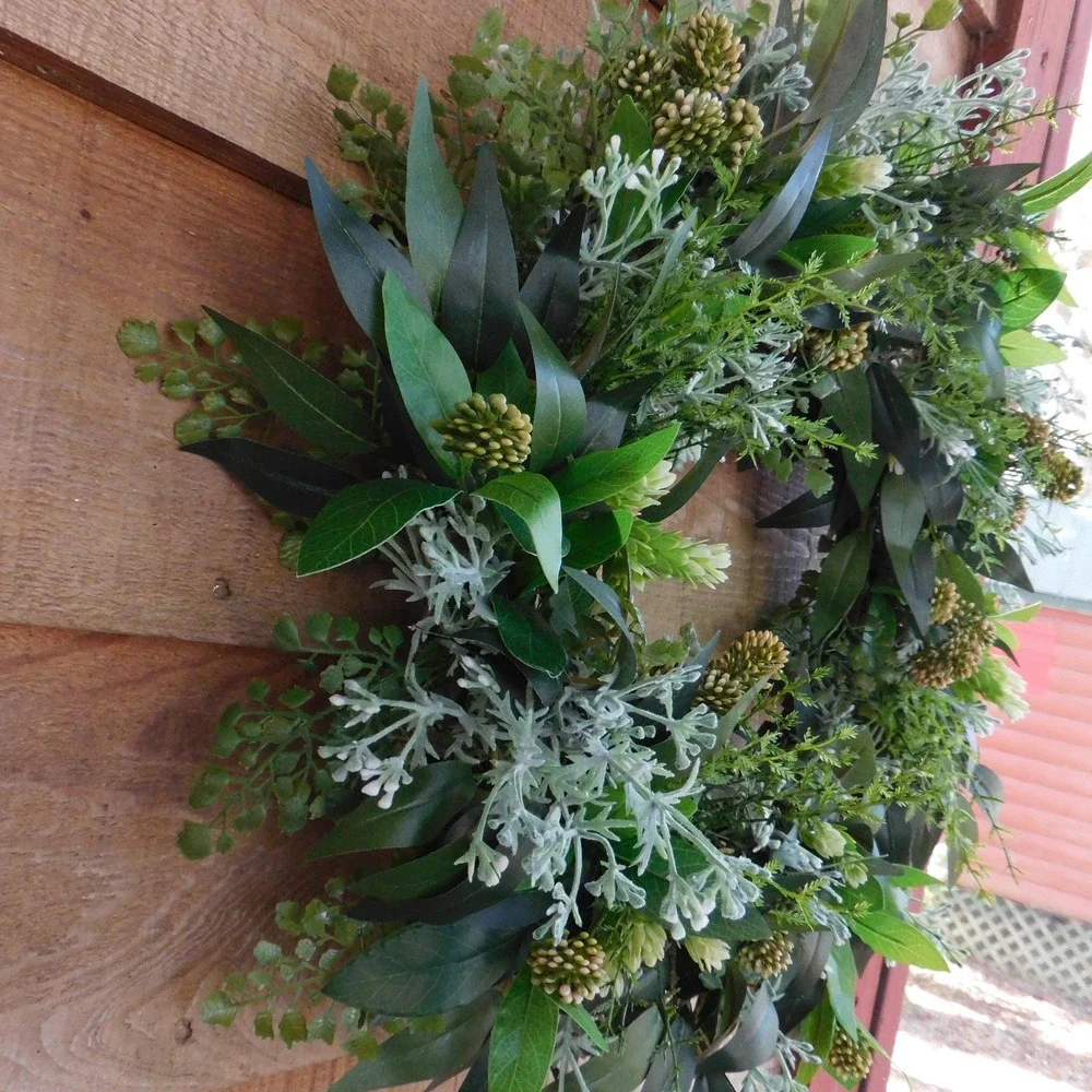 Artificial Year‎ Round Greenery Wreath for Front Door Viburnum Berries